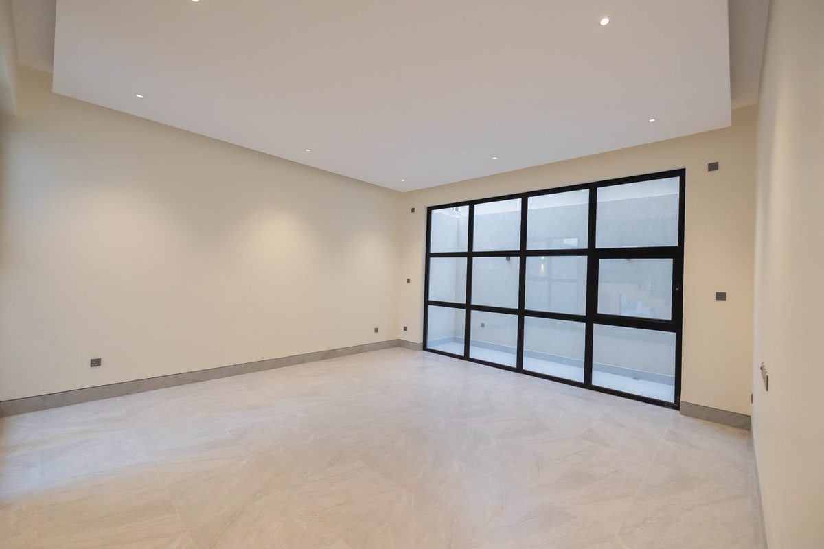 Majlis with a floor-to-ceiling window